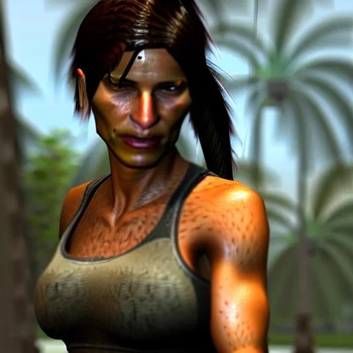 sweaty lara croft