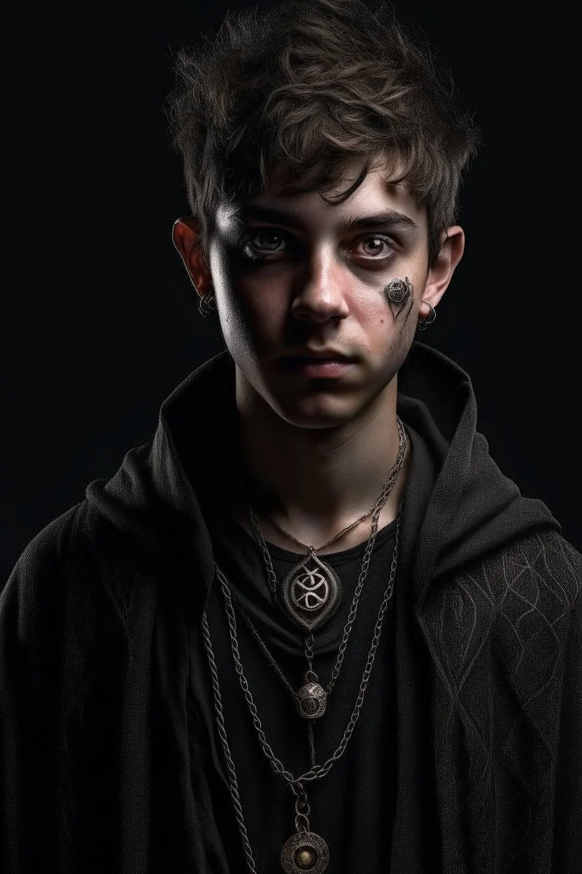 photo realistic young man Necromancer