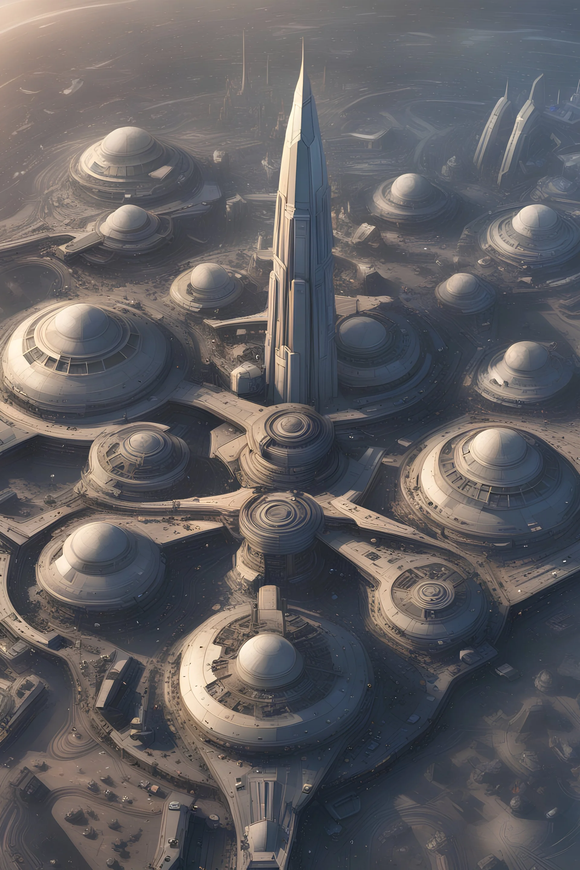 space, high_resolution, high detail , realistic, realism, futuristic, galactic capital city, techno, ancient, mystic, ion_engines, many small space ships in the background