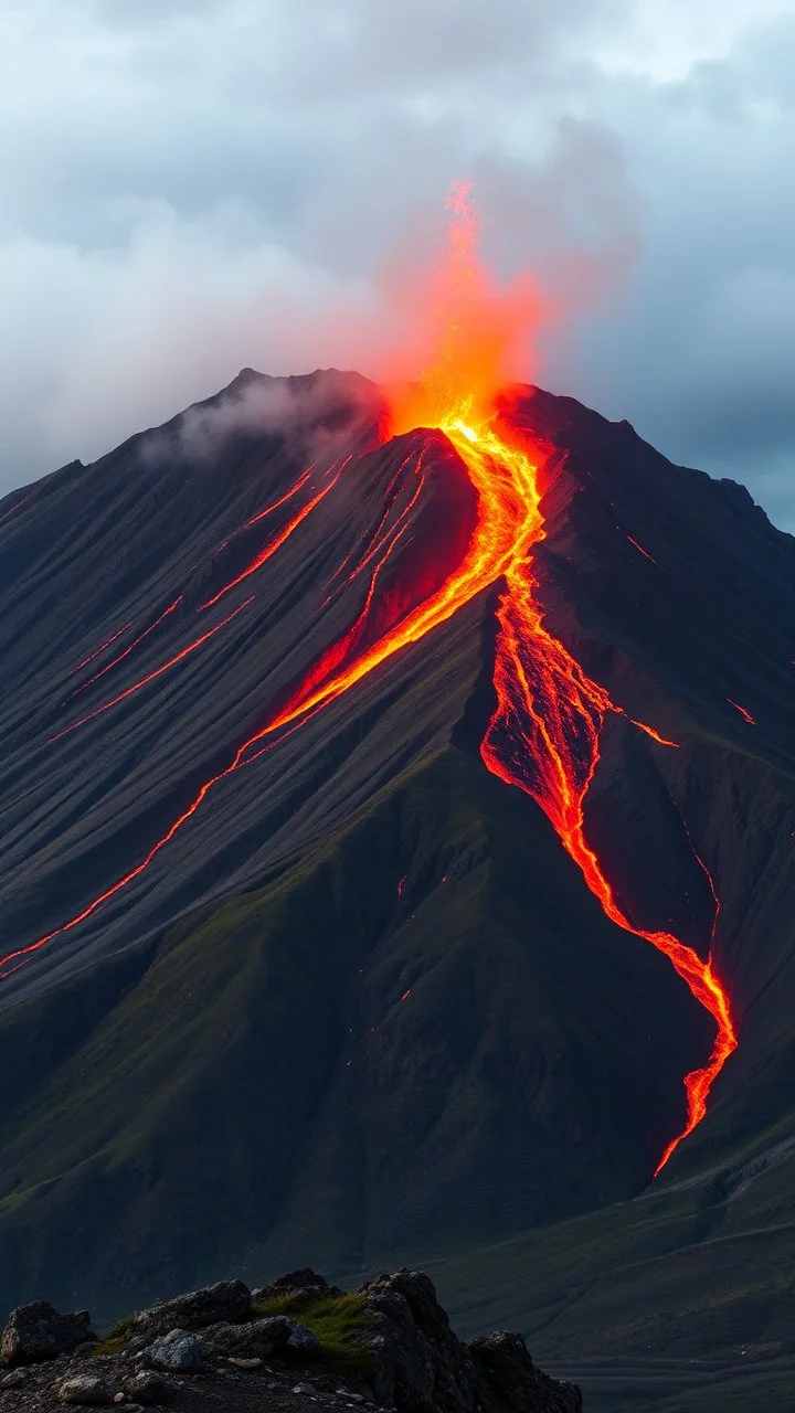 , wake up in hill with evils and fire and volcanos