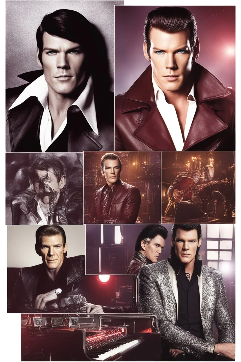 Alan Ritchson/Leonard Nimoy/Paul Stanley/Elvis Presley hybrid as Steven J. Kankels