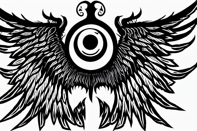 wings, freaky crazy evil eye with wings, laughing, flying, satan wings, dark, terror, horror