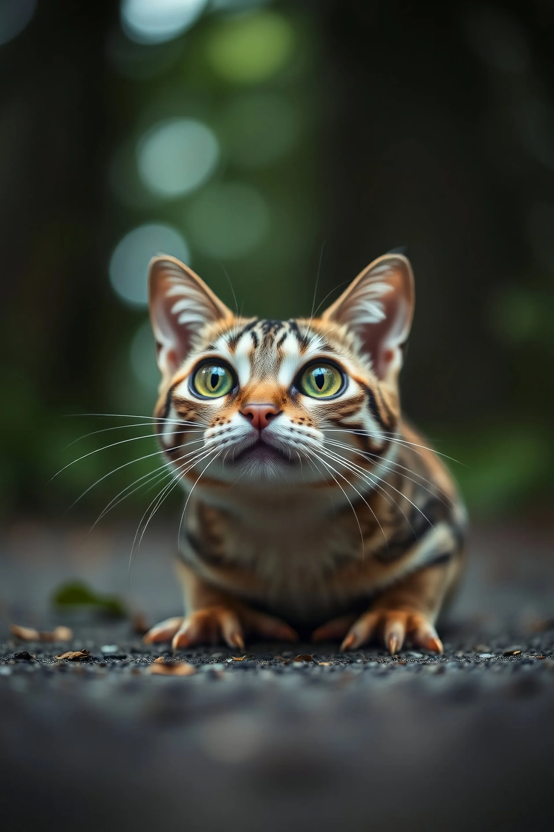 Portrait od a cat in frogperspective