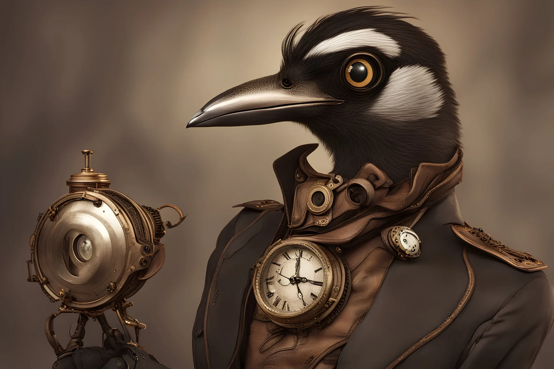 A steampunk magpie