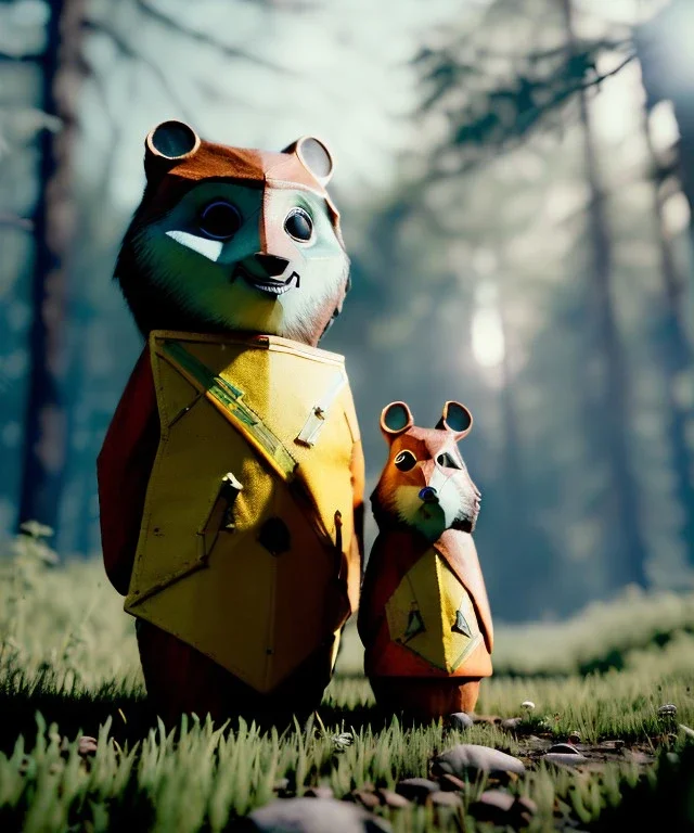 Wes Anderson photographer, forest, Ultra realistic matryoshka, punk style, wide angle view, soft color, highly detailed, unreal engine 5, ray tracing, RTX, lumen lighting, ultra detail, volumetric lighting, 3d, finely drawn, high definition.