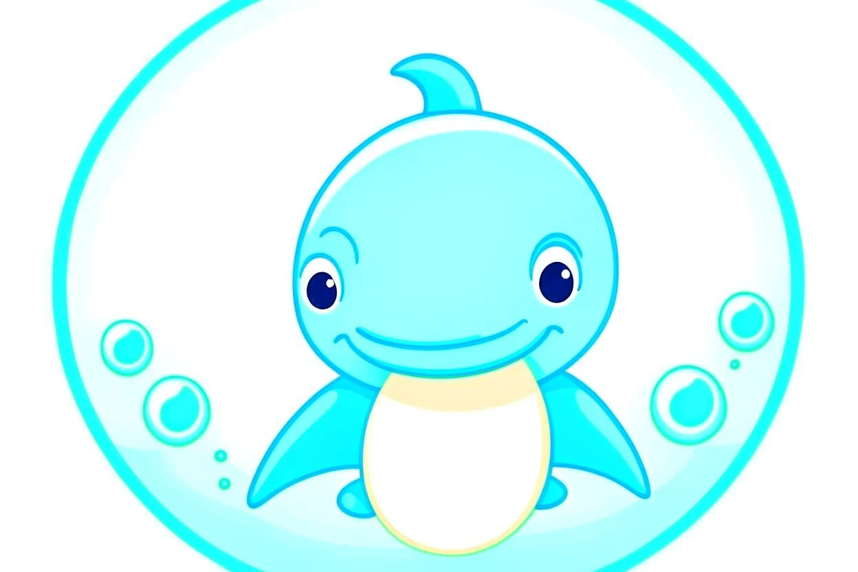 a cute avatar style illustration of a Dolphin.