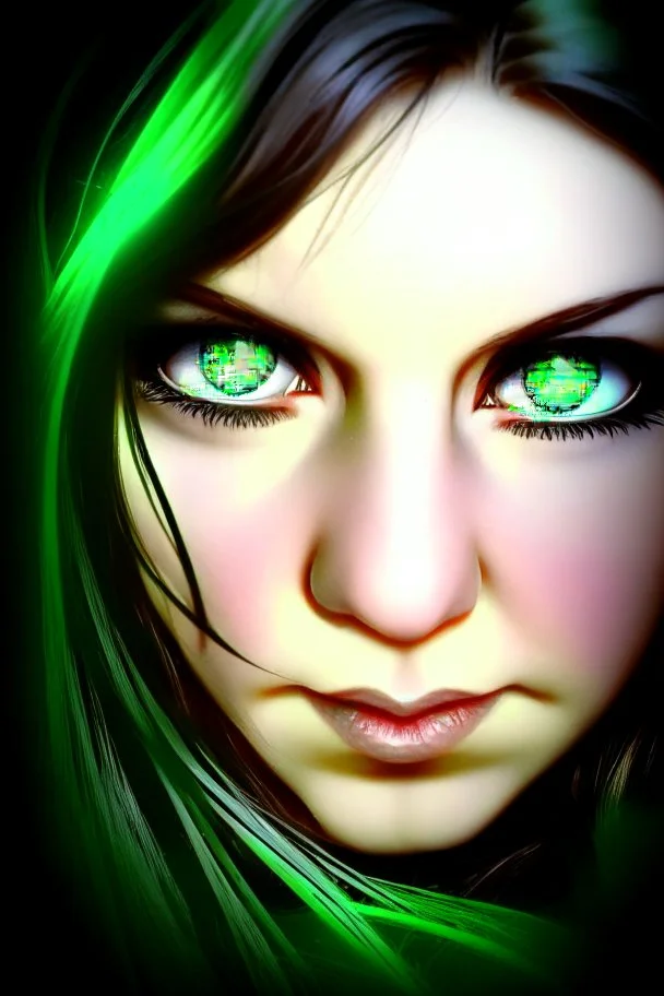 beautiful fantasy cartoon gaming green eyes logo