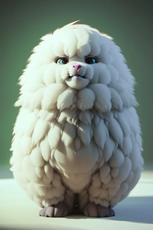 fluffy creature,cinematic lighting, Blender, octane render, high quality