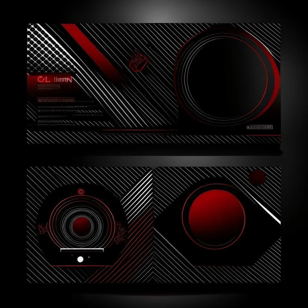 business card vector black red mobile