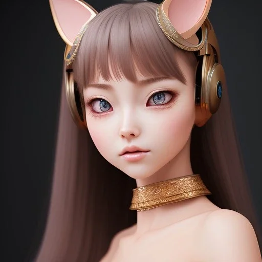 beautiful smooth realistic Japanese cat girl robot, full body and face, cat aye, extremely sharp detail, finely tuned detail, ultra high definition, 8 k, unreal engine 5, ultra sharp focus, accurate wings