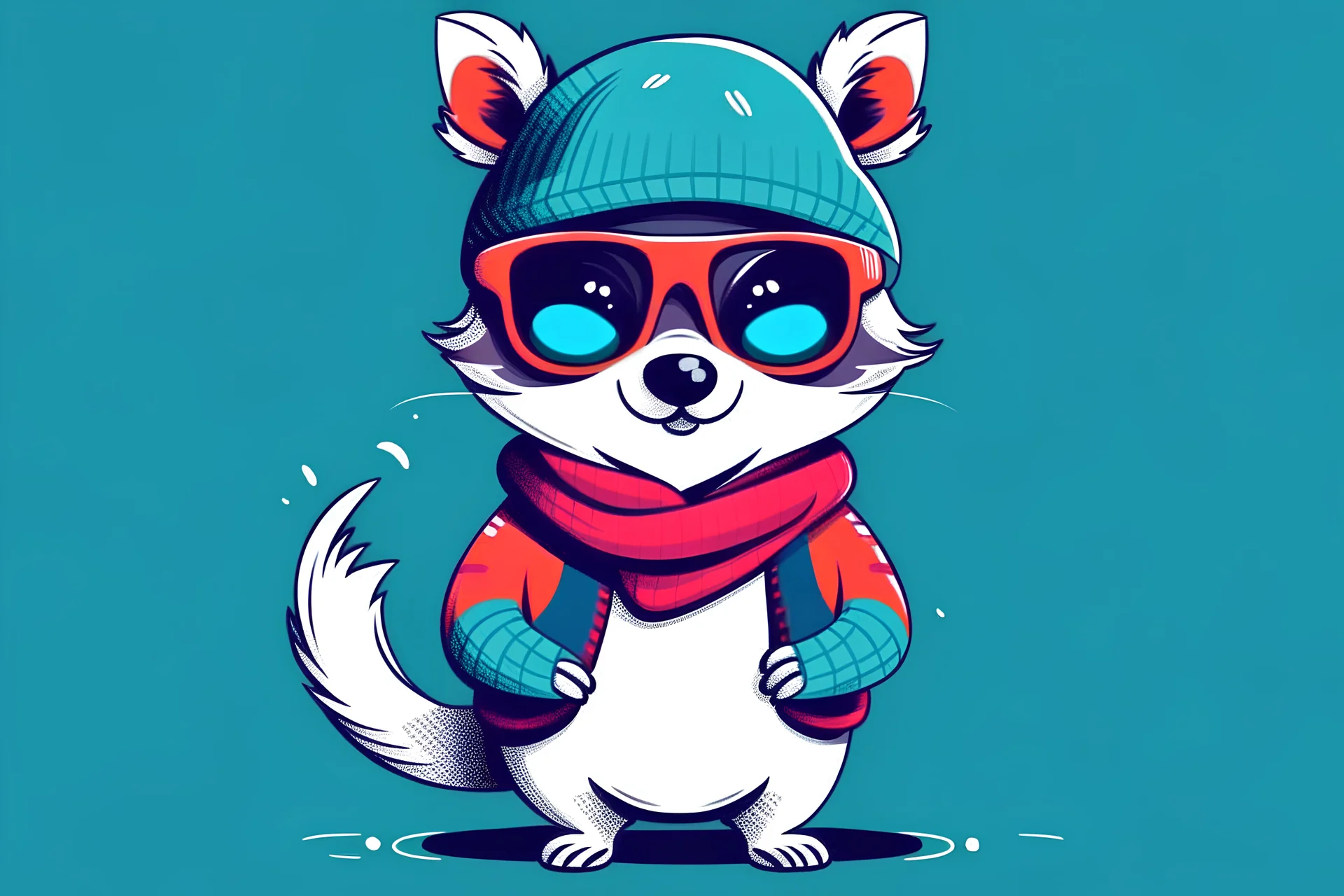 cool fun winter winter wear design party animal theme simple 3 colours design