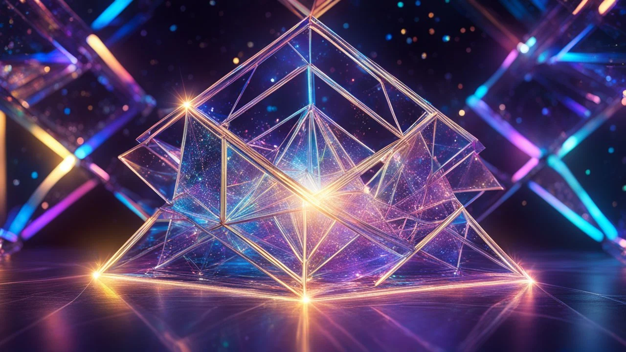 21994, geometric framework, sparkling lights, iridescent, exquisite beauty, formality, fantasy world, luminous 3D structure, galaxy, beautiful composition, exquisite detail, 135mm lens