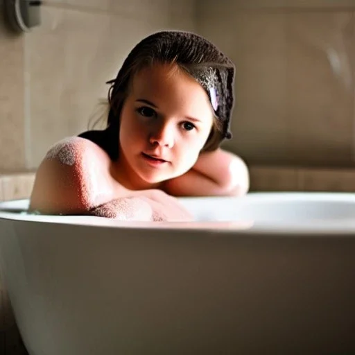 Girl sitting in Bathtub