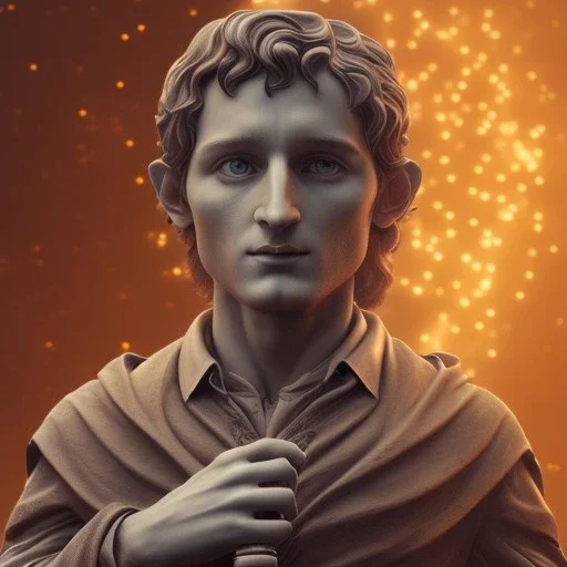 White Sculpture frodo full body, Rome sculpture style, full body, fresco background, hyper realistic, 8k,