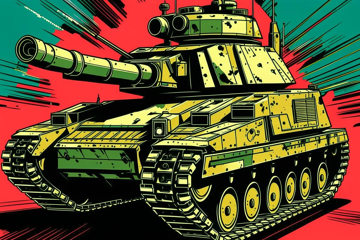 Pop art style tank destroyer