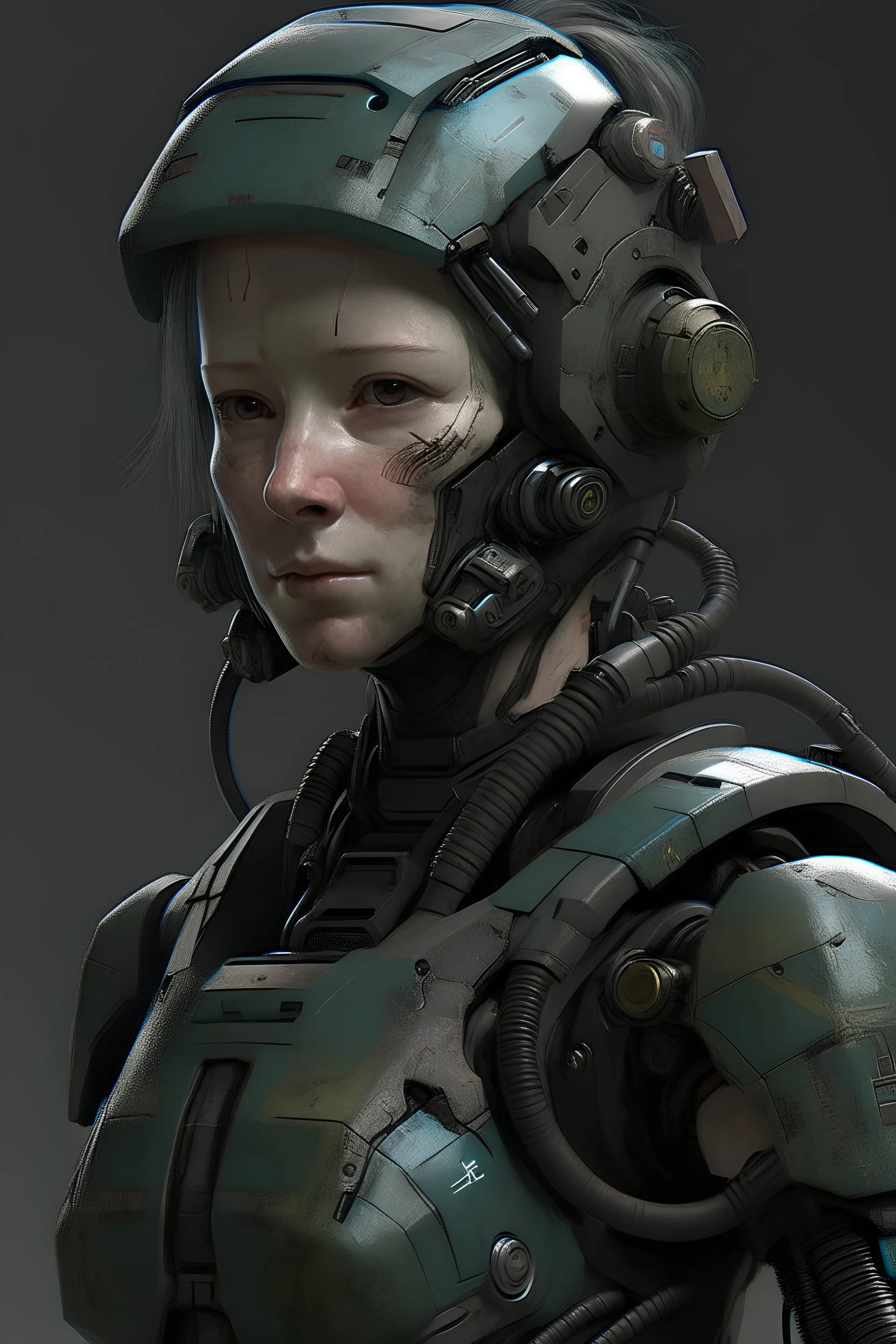 sci fi female robotic post apo