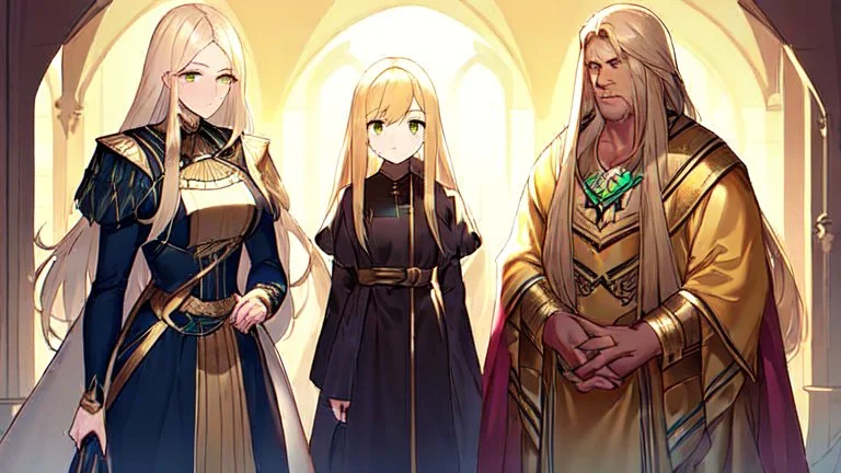 A woman who had green eyes and long blond hair that she wore in elaborate coiffures. Being known as someone at the height of fashion, prior to her disappearance, she favored wearing green and golden outfits to match her physical features.