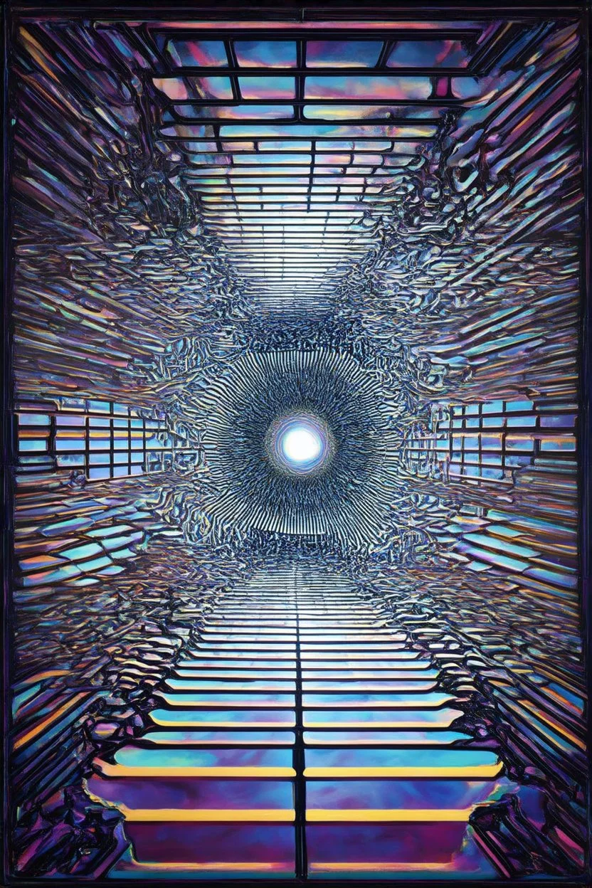expansion trying to break through confinement; Surreal Optical Art
