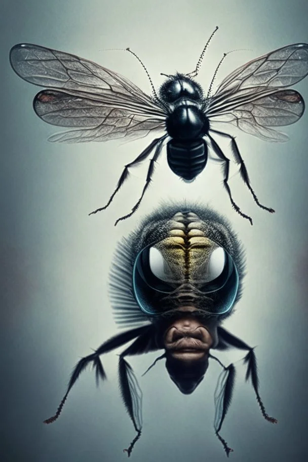 merge between an human and a fly.