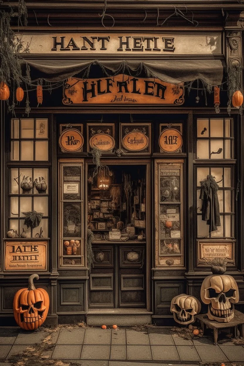 Vintage store front sign, Halloween, HD