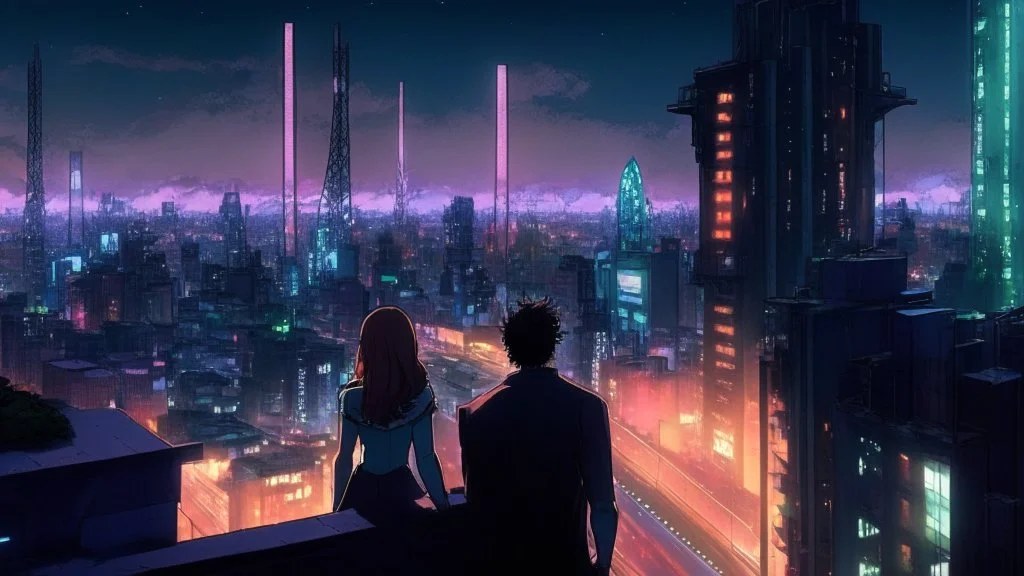 Cyberpunk City skyline