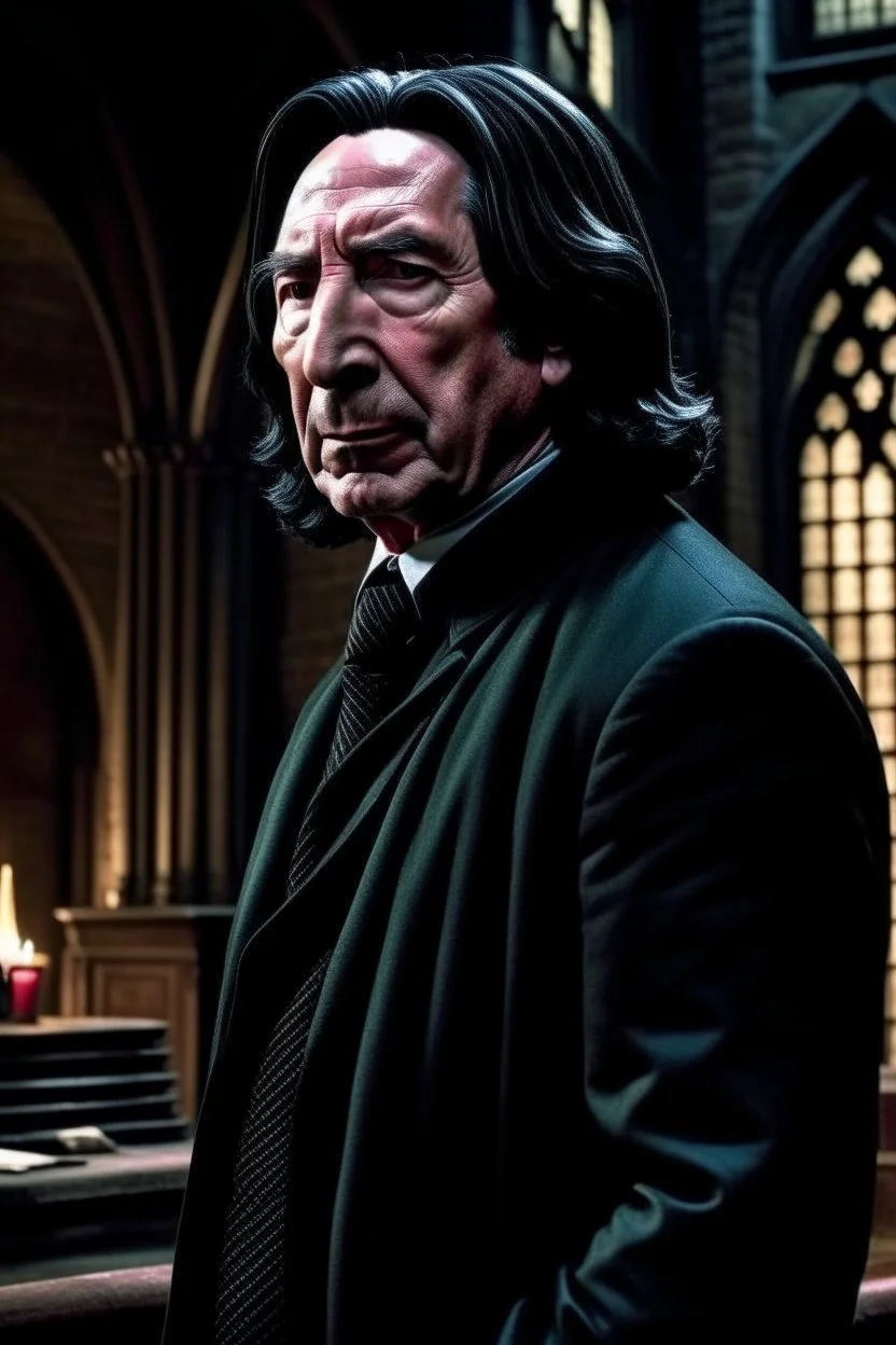 I want a picture that 's more realistic , more Professor Snape , with a high level of horror , and I want Hogwarts behind him .