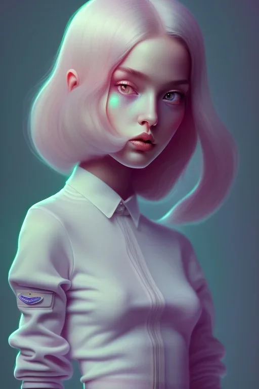 isometric clean art of super cute girl, soft lighting, soft pastel gradients, high definition, blender 3d by Tim Burton