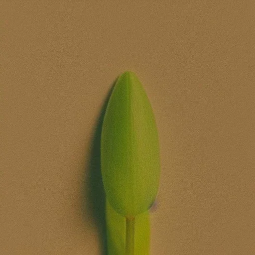 tiny delicate long stem flower bud, beautiful composition, centered in frame, pastel colors, plain solid color, photorealistic, chiaroscuro, aesthetic layout, monochrome pantone, minimalist photography, hyper realistic, octane render, minimalist art