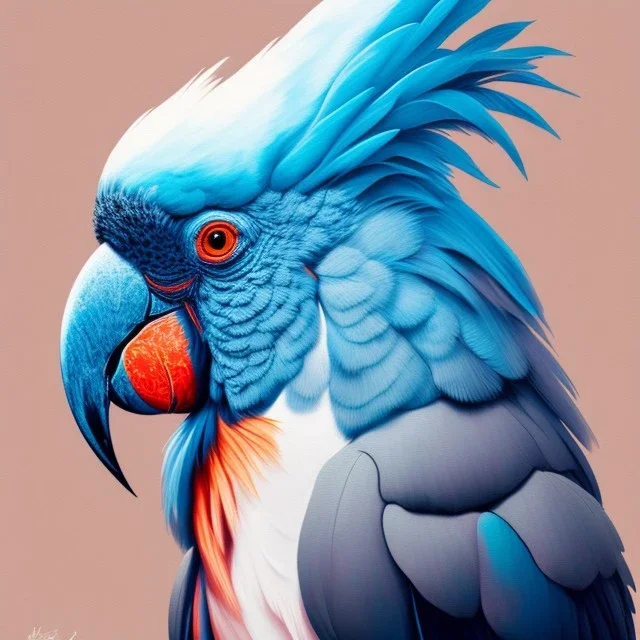 Cockatoo painting style of Sarah Ball