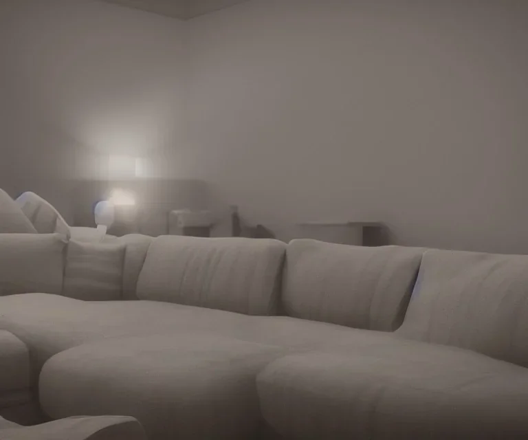 the clouds are long tonight, and i am the light, sinking into the sofa, eyes half closed, unreal engine, ultra high resolution, photorealistic, ultra high detail