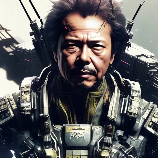 art by Yoji Shinkawa - A portrait of a Japanese style Robot, atmospheric, realistic, unreal engine cosmic galactic, cinematic lighting, octane render, cosmic ambiance, masterpiece, art by Yoji Shinkawa, composing fit inside, masterpiece