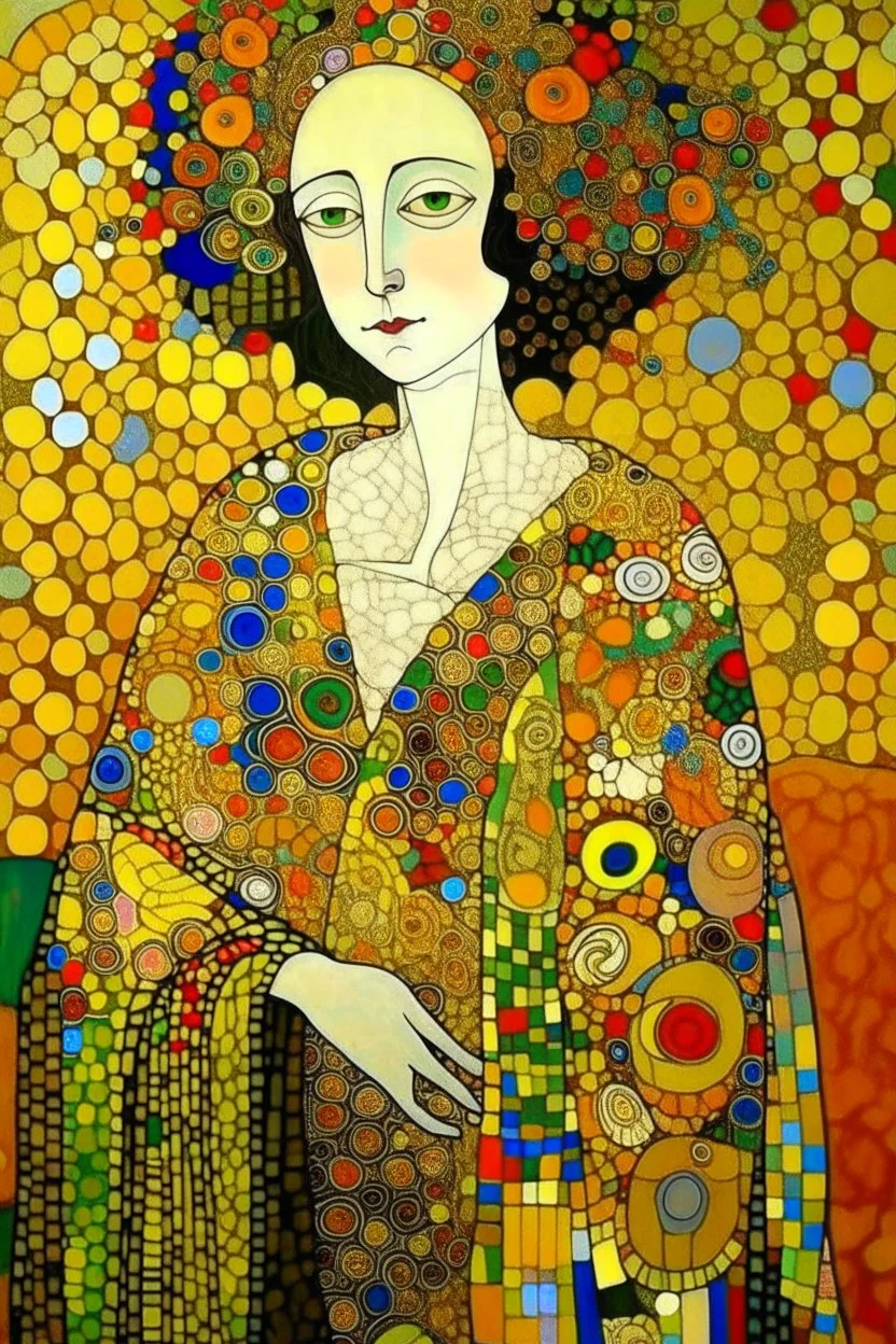 satoshi nakamoto in the style of klimt