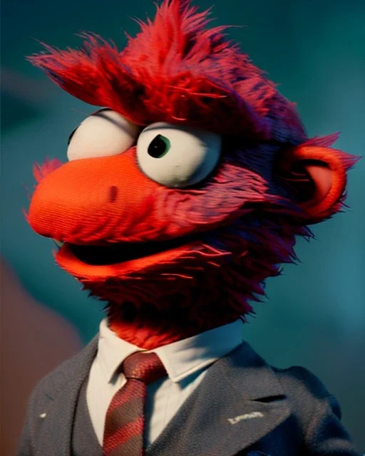 hybrid character, Elmo muppet head, realistic man body, human arms and hands, Shirt and tie, surreal concept art, smooth, unreal engine 5, god lights, ray tracing, RTX, lumen lighting, ultra detail, volumetric lighting, 3d, finely drawn, high definition, 4k.