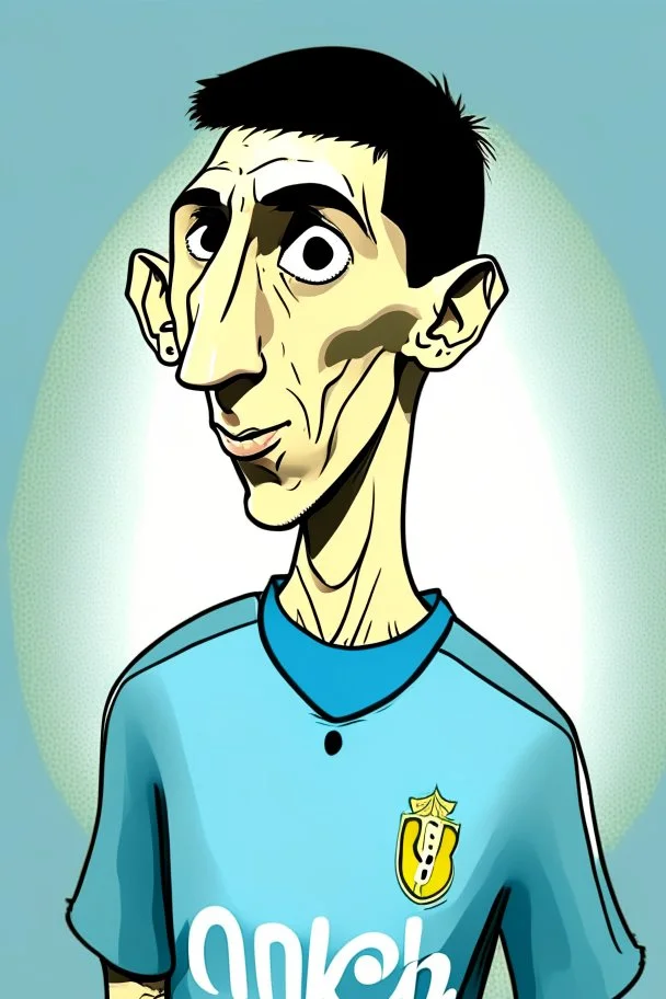 Angel Di Maria Argentine soccer player cartoon 2d