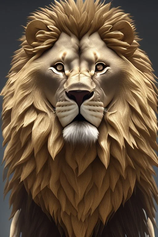 Hybrid of rat and lion, photorealistic, unreal engine, ferocious