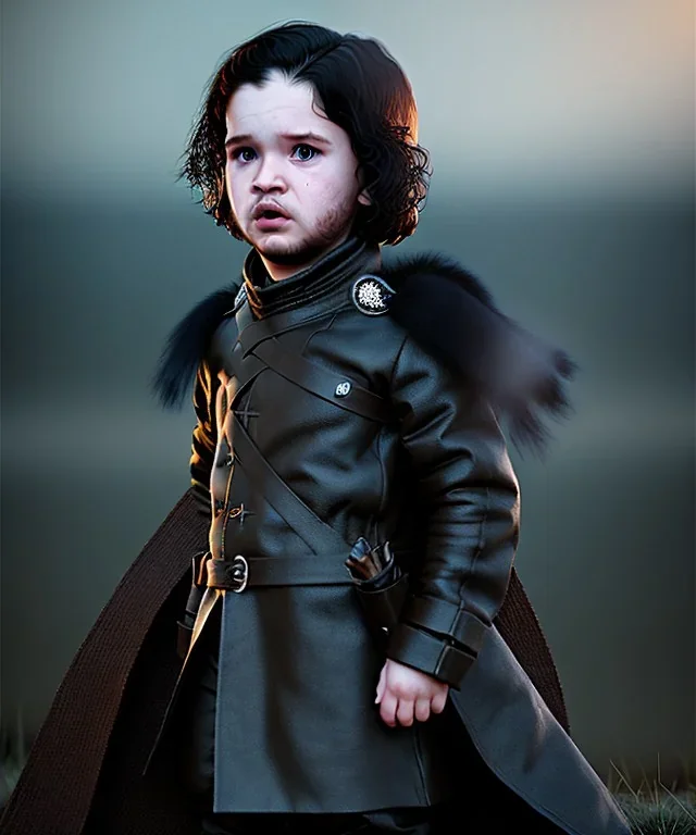 Jon snow toddler, full body, angry, dragon, dramatic lighting, hyper realistic