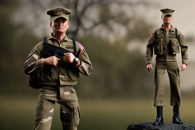 G.I. Joe toy doll camo soldier Donald Trump, gun,boots, berets, high definition, elbow, legs, hands