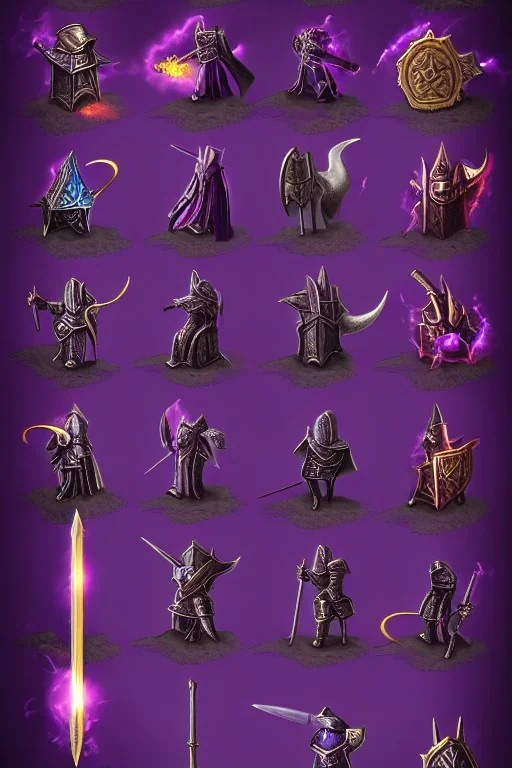 medieval Knight, violet color, high detail, sorcery, sparks, mechanical, plasma, treasure, weapons, slithery, legendary, castle, dragon, confident, proud