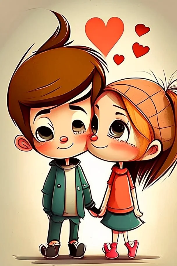 Cartoon couple in love