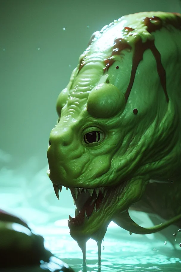 Liquid monster, ultra realistic, unreal engine, cinematic lighting, octane render, cosmic ambiance, masterpiece