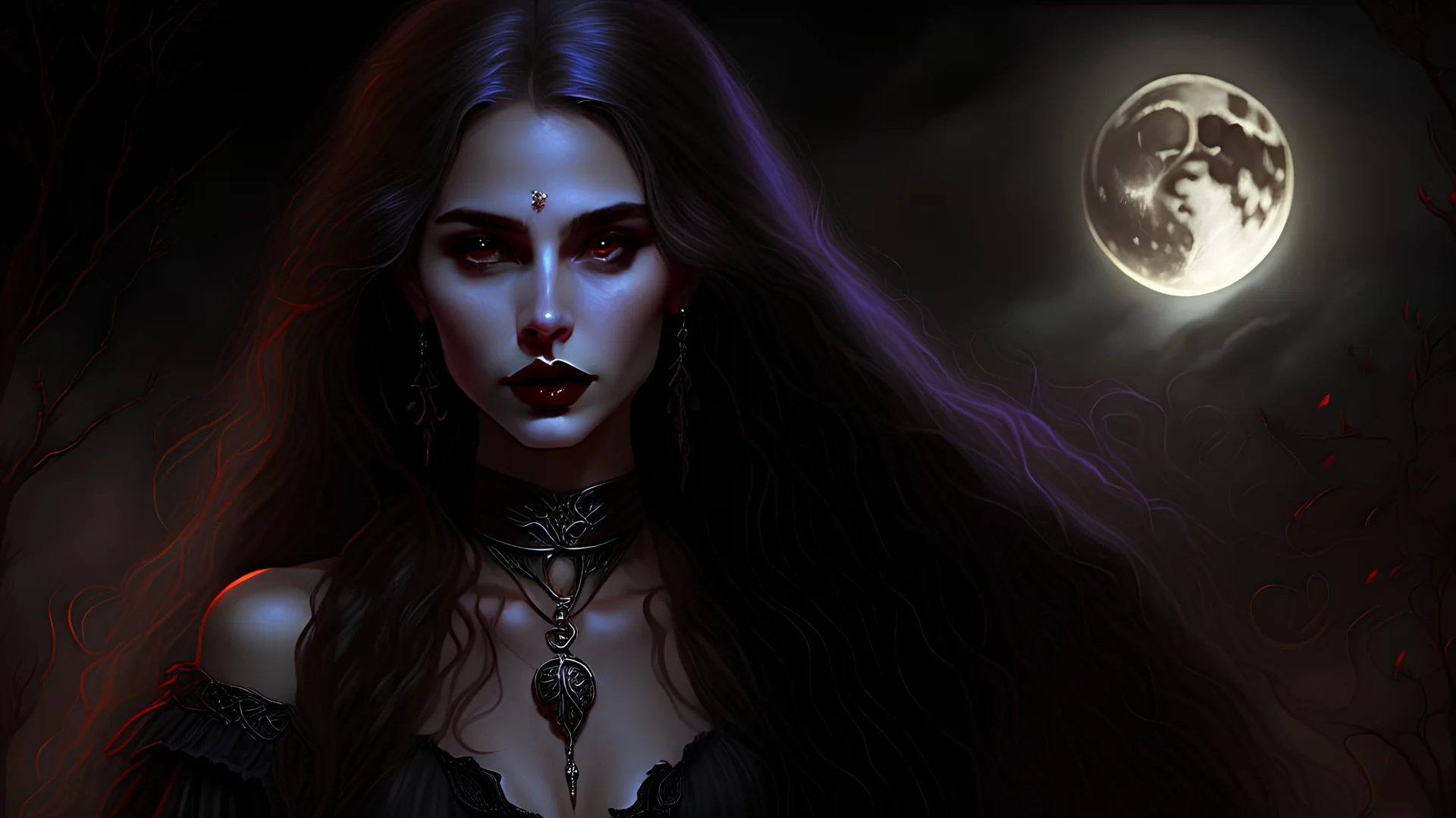 Lilith, dark and mysterious in the night