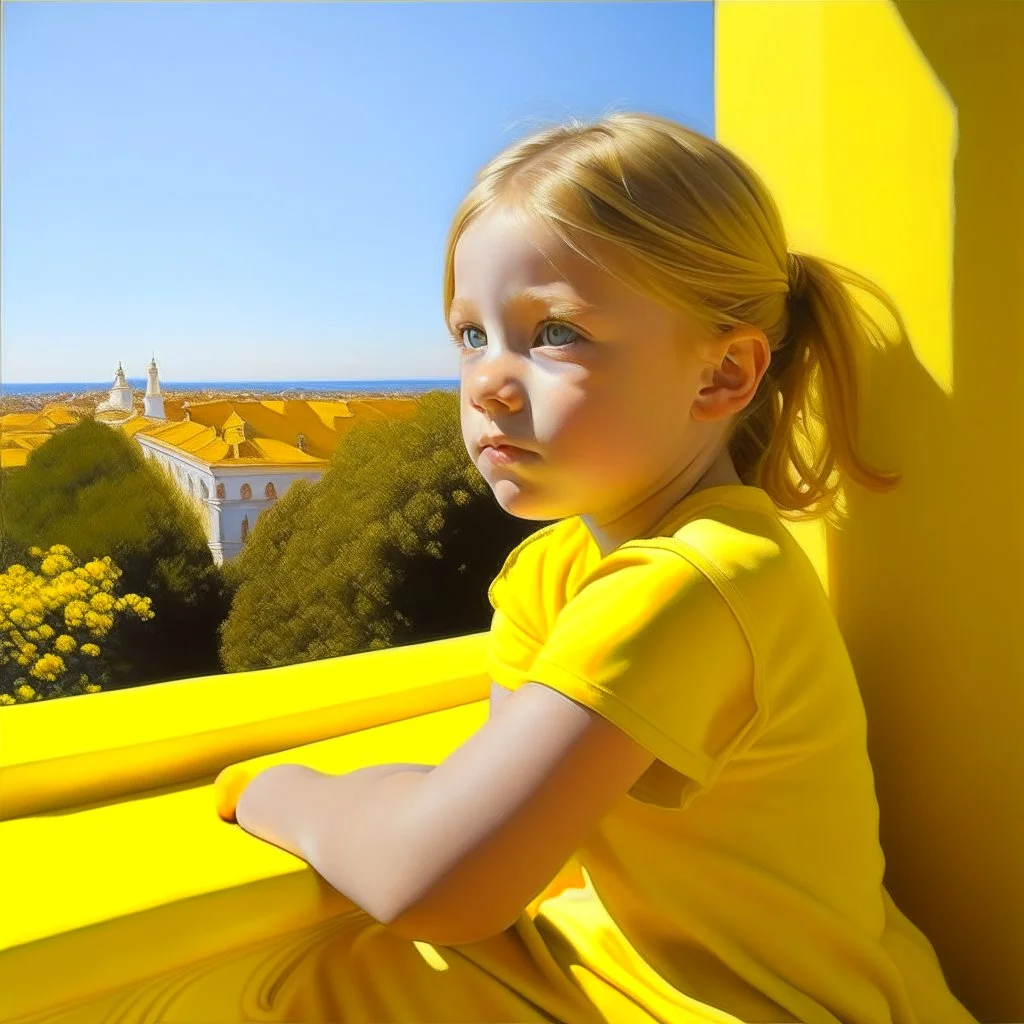 Neoclassicism child realistic yellow cote d'azur