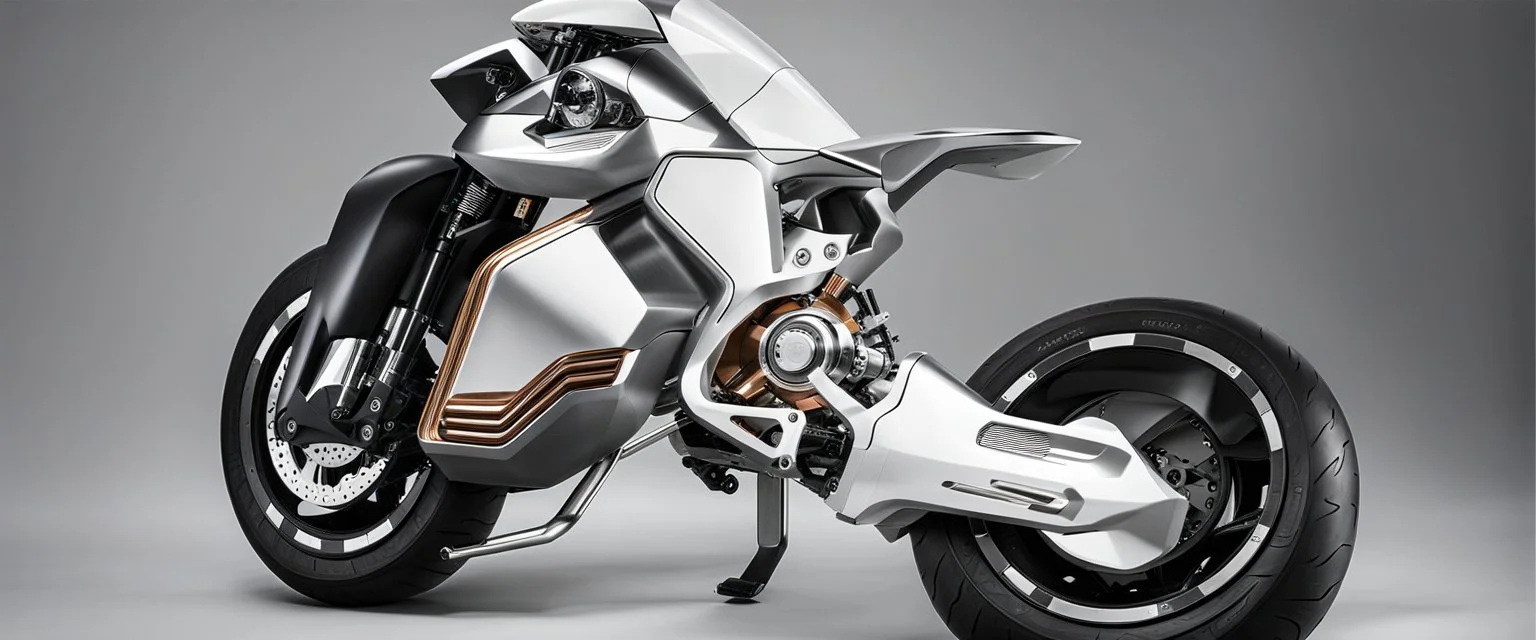 futuristic monster bike 3/4 front view