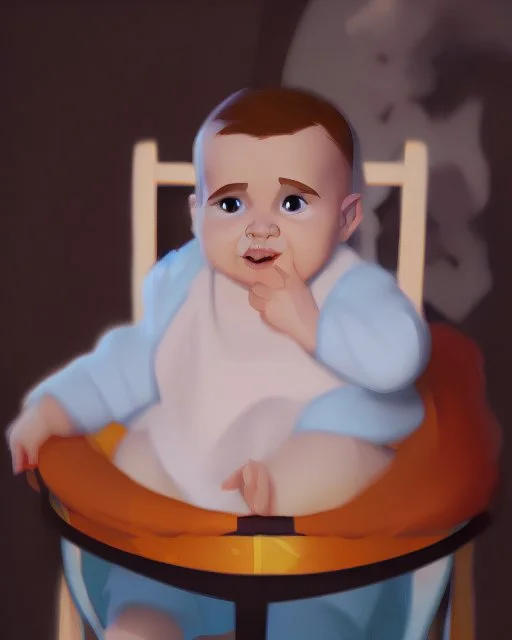 a baby in a colorful setting, disney style