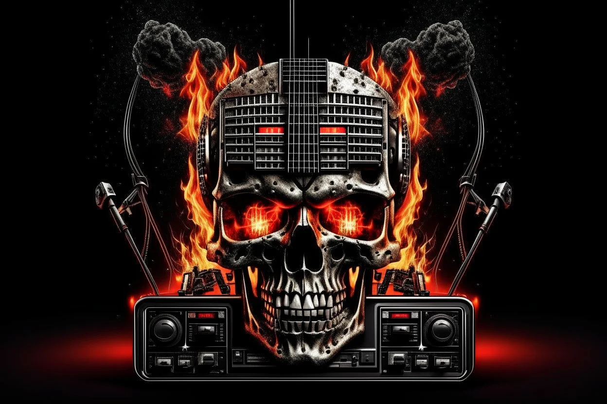 4K. FULL DETAILS. LOGO EMISSION DE RADIO HARDROCK FIRESTARTER TERMINATOR