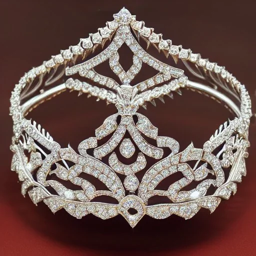 diamond tiara, art noveau, filigree, floral, breathtaking, highly ornate, delicate, intricate, photorealistic, high fashion, fine jewellery, luxury, designer