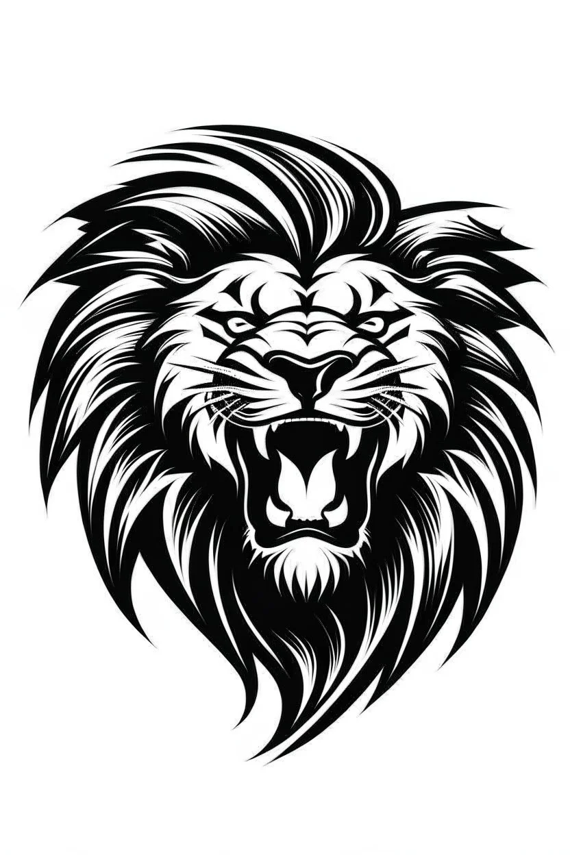 roaring electric lion ink logo, white background