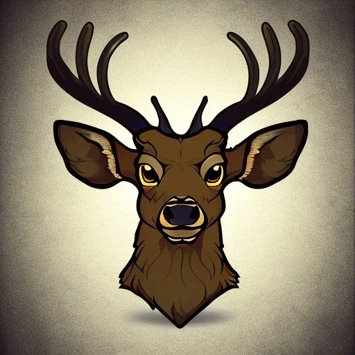 A deer with a beer glas in his head, logo for beer brewery