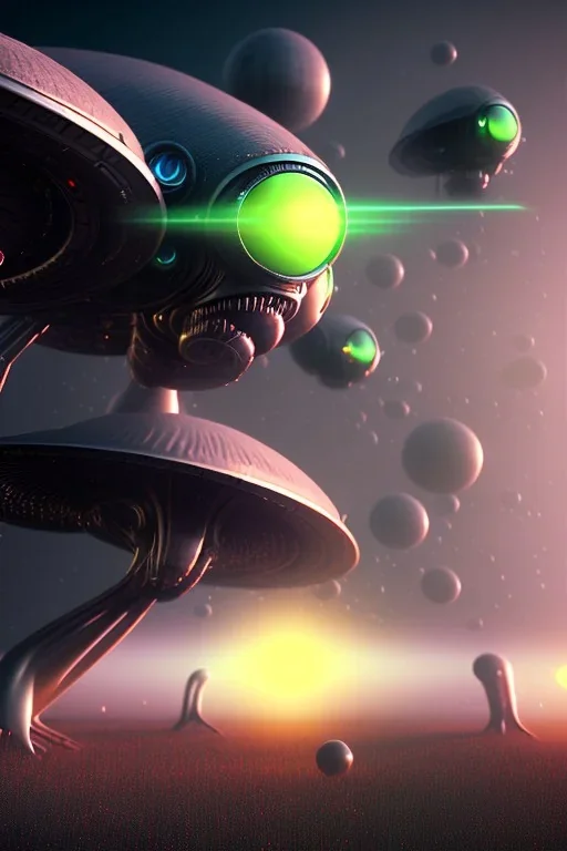 alien invasion clean art NFT, blender 3d