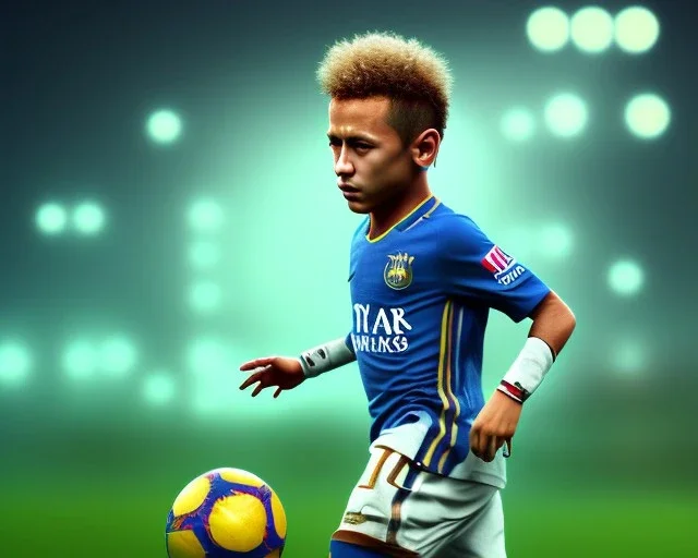 neymar as a child, 3d art, portrait, 8k resolution